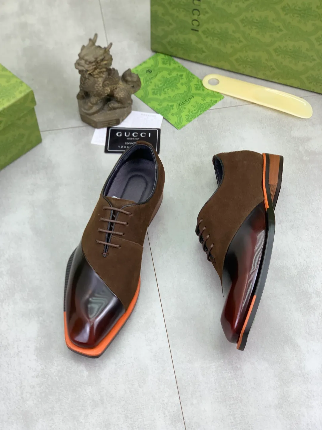 Men's Men's Shoes 💰P580 [New Style] 💰💎💎💎 [Gucci] GUCCI high-end men's formal business leather shoes, original order 1:1! Original imported high-end calfskin, original metal buckle, imported first-layer pigskin lining for feet, original high-end outsole, men's shoe size: 38-44